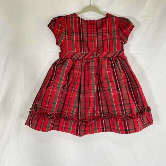George Girl’s Ruffle Christmas Plaid Party Dress w/ Velvet Bolero - Picture 6 of 9